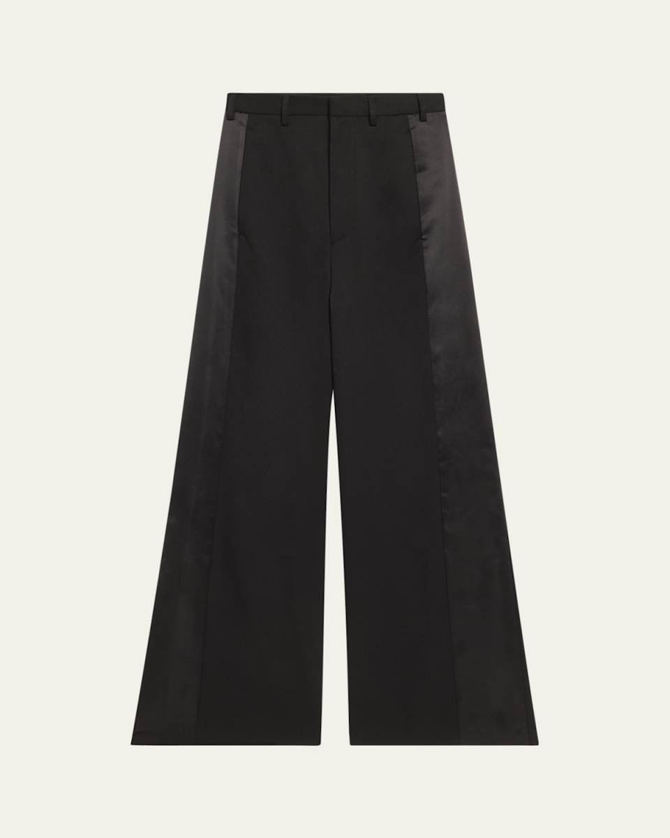 Wide-Leg Satin Panel Pants